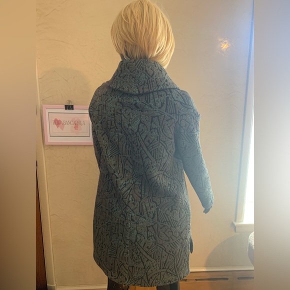 TONIA DEBELLIS  CowlNeck LongTunic Stylepullover jacket blue/brown/black… - Picture 6 of 11